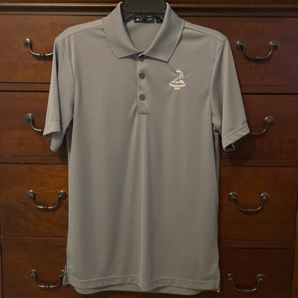 Pinehurst adidas golf shirt, gray, size small